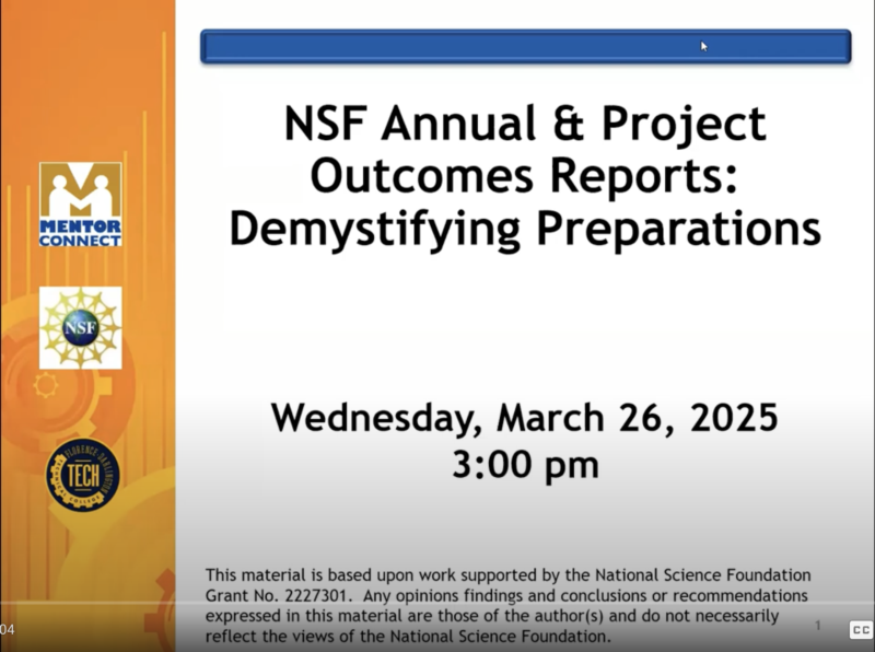Webinar: 2025 Preparing NSF ATE Annual and Project Outcomes Reports