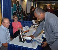 2017 ATE PI   Mentor Connect Booth with Don McCoy  NVC Advisor member